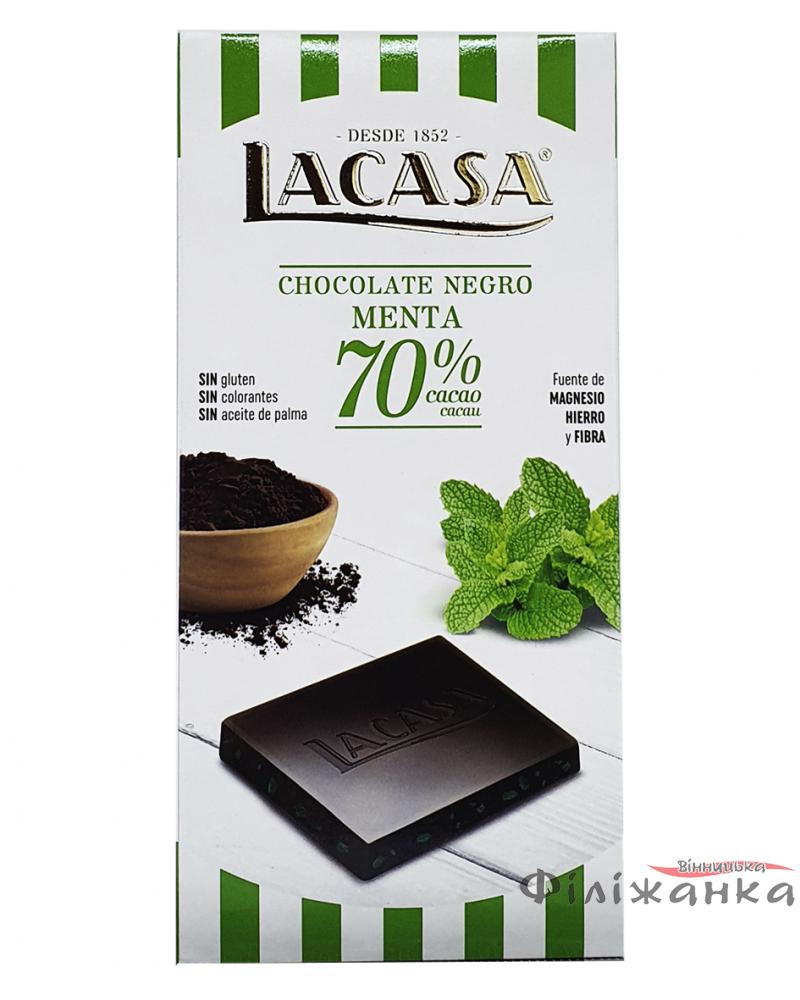 Шоколад чорний Lacasa Chocolate Negro 70% Menta з м'ятою 100 г (52810)