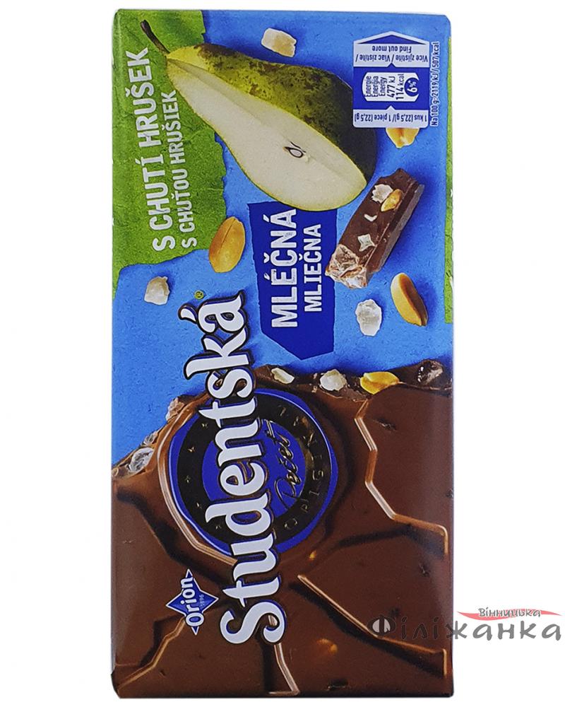 Шоколад Studentska Груша Молочний з арахісом і грушевим желе 180 г (52388)