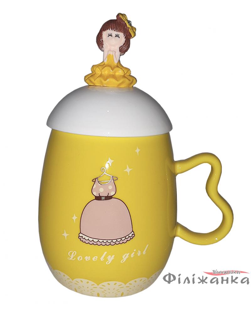 Кружка з кришкою і ложкою Great Coffee  Принцеса 360 мл  (54383)