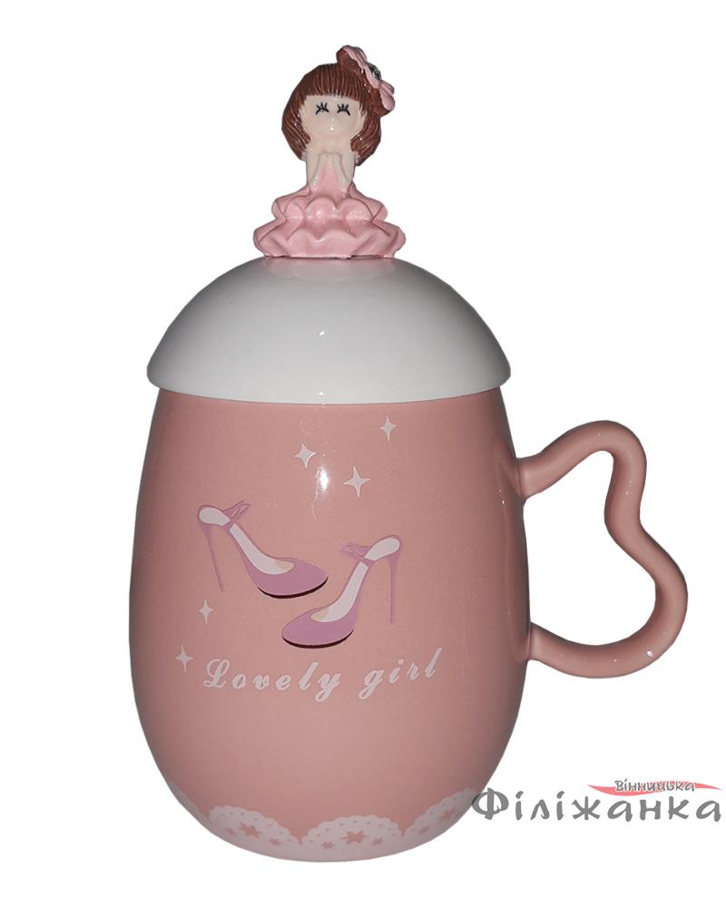 Кружка з кришкою і ложкою Great Coffee  Принцеса 360 мл  (54382)