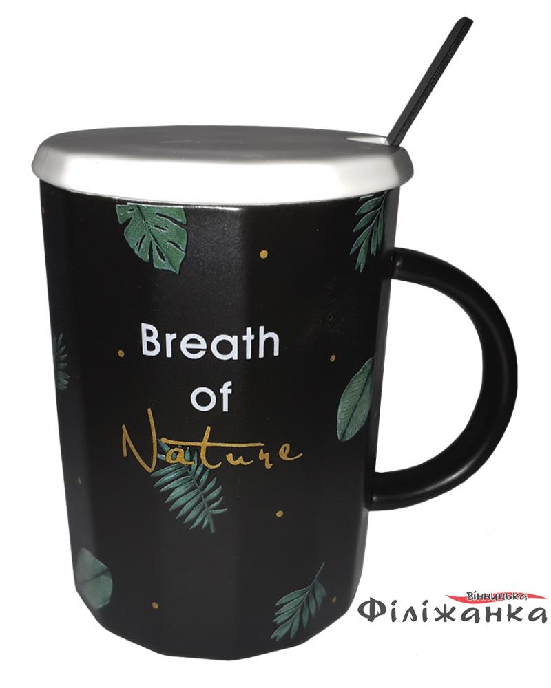 Кружка c крышкой и ложкой Great Coffee Модна 370 мл (53541)