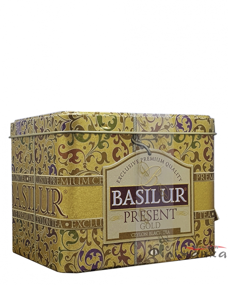 Чай Basilur чорний цейлонський Подарунок "Золотий" 100г Ж/Б (56563)