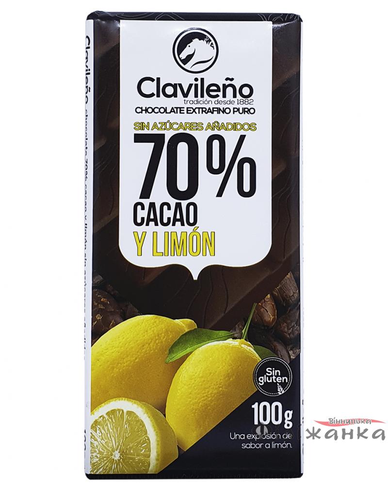 Шоколад Clavileno Y Limon Чорний 70% з лимоном і замінником цукру 100 г (52349)
