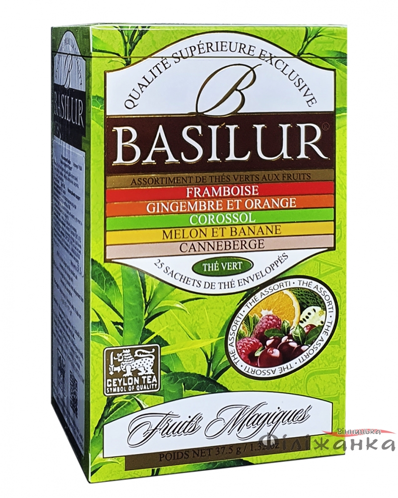 Чай Basilur зелений Магічні Фрукти Асорті 25 шт х 1,5 г  (56011)
