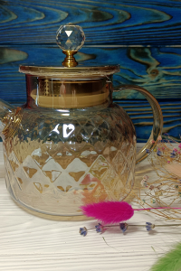 Чайник-заварник стеклянный Янтарный Ромбус 1000 мл (59039)