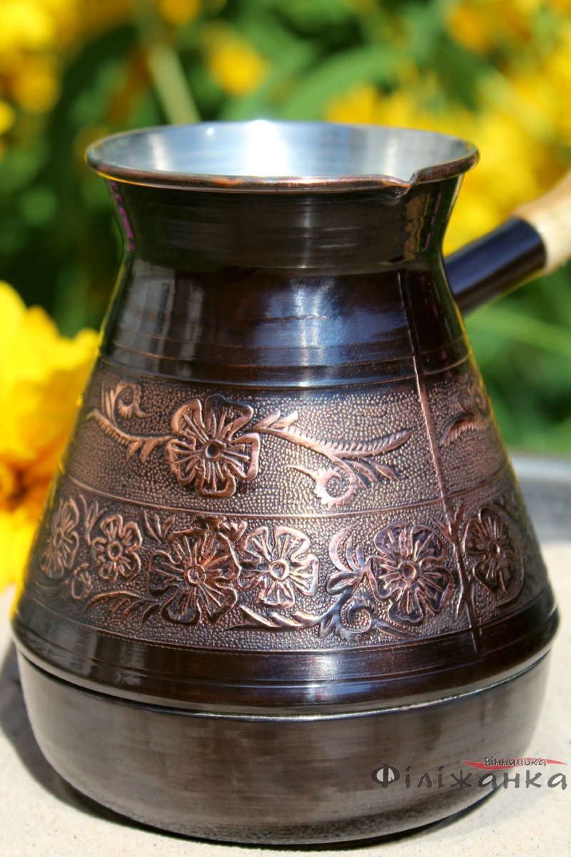 Турка медная  Great Coffee Цветок 450 мл (1361)