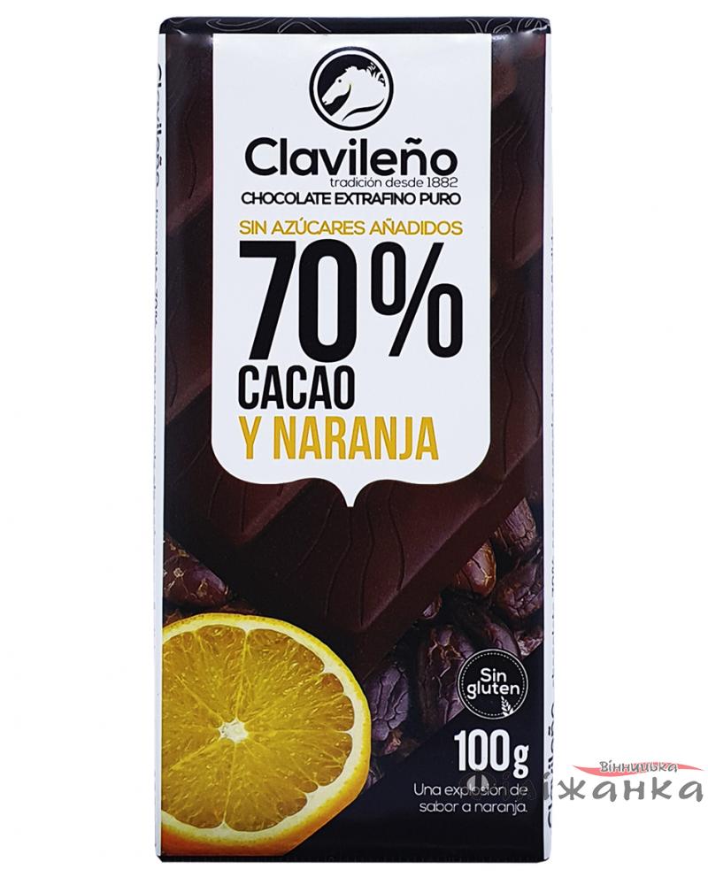 Шоколад Clavileno Y Naranja Чорний 70% з апельсином і замінником цукру 100 г (52350)