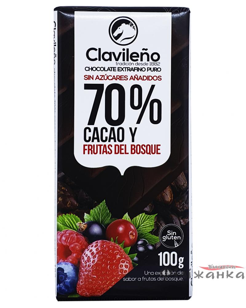Шоколад Clavileno Y frutas del bosque Черный 70% с лесными ягодами и заменителем сахара 100 г (52894)