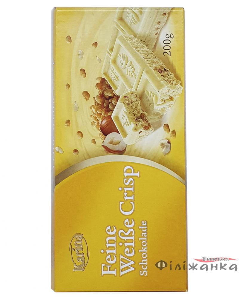 Шоколад Karina Feine Weisse Crips Белый с лесным орехом и хрустящими шариками 200 г (55451)