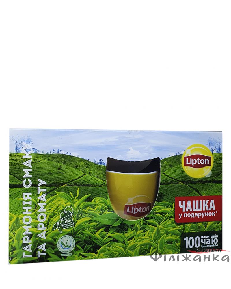 Набір чорного чаю Lipton 100 пакетиків + чашка в подарунок (947)