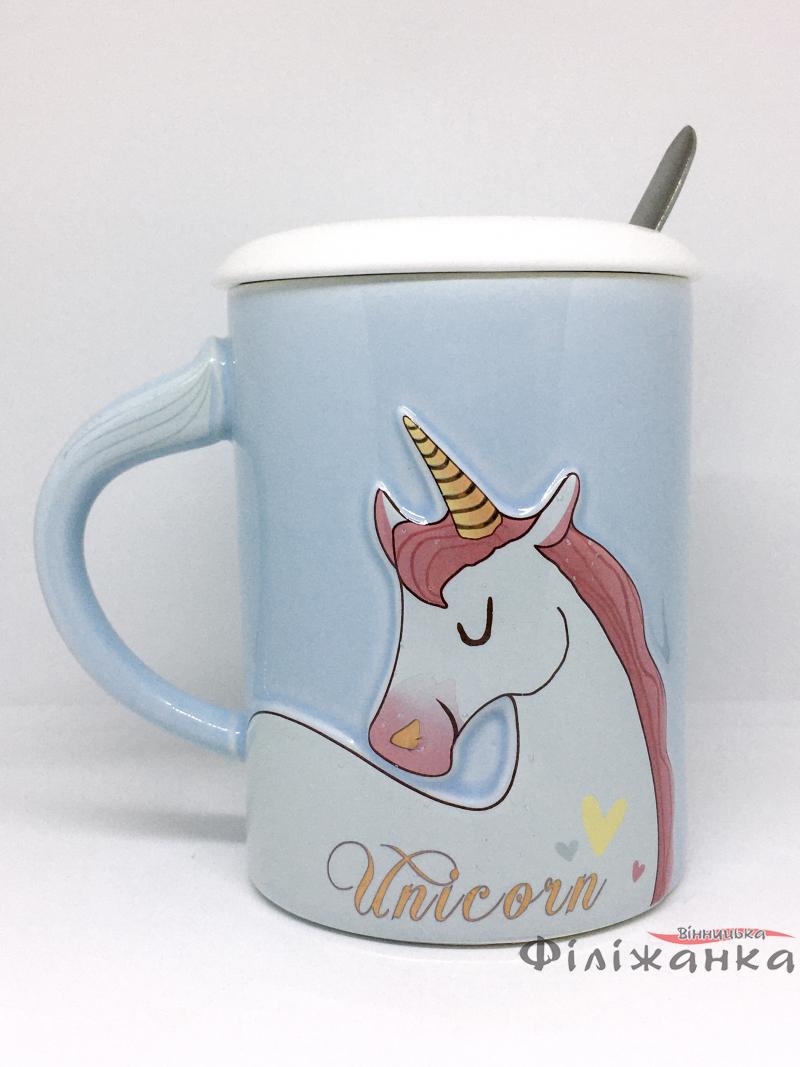 Чашка с крышкой и ложкой "Unicorn" 400 мл (55404)