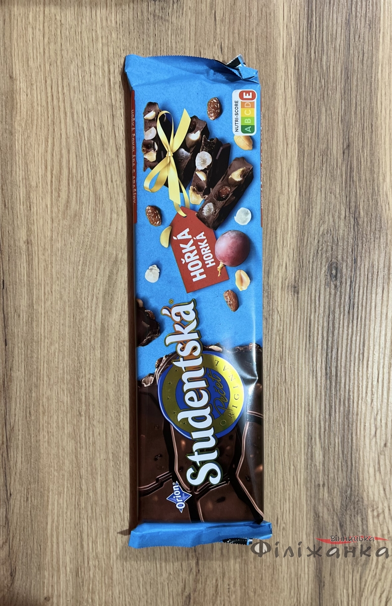 Шоколад Studentska Horka Чорний з арахісом родзинками і желе 260г (57880)