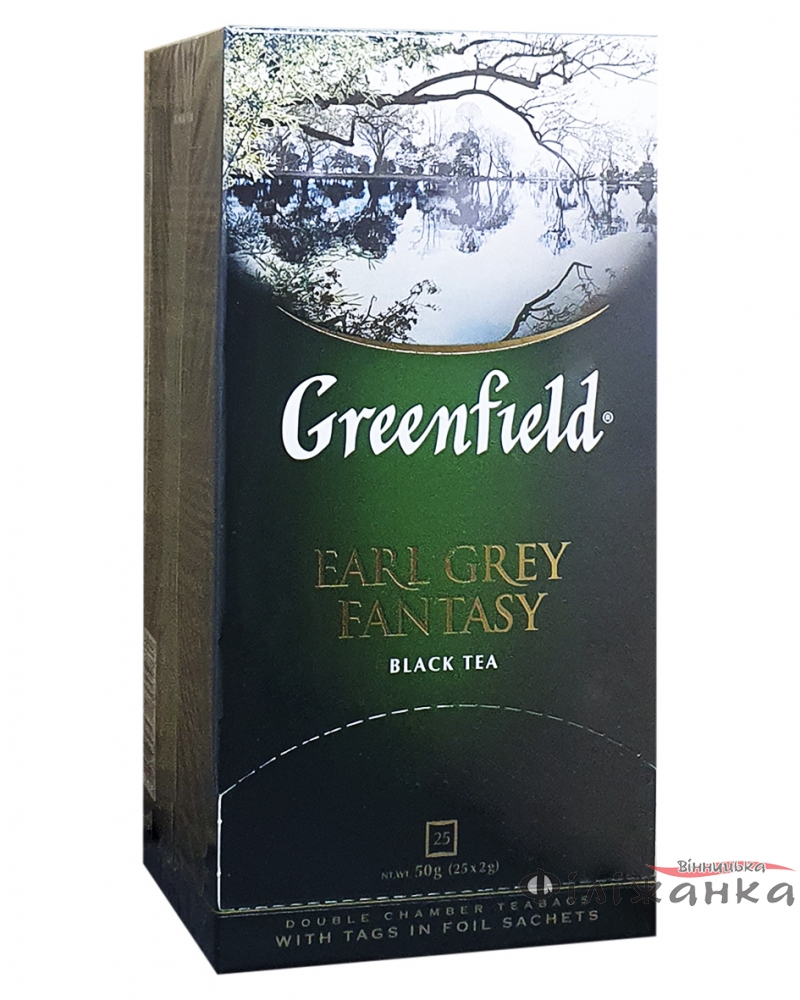Чай Greenfield Earl Grey Fantasy чорний з ароматом бергамоту в пакетиках 25 шт х 2 г (700)
