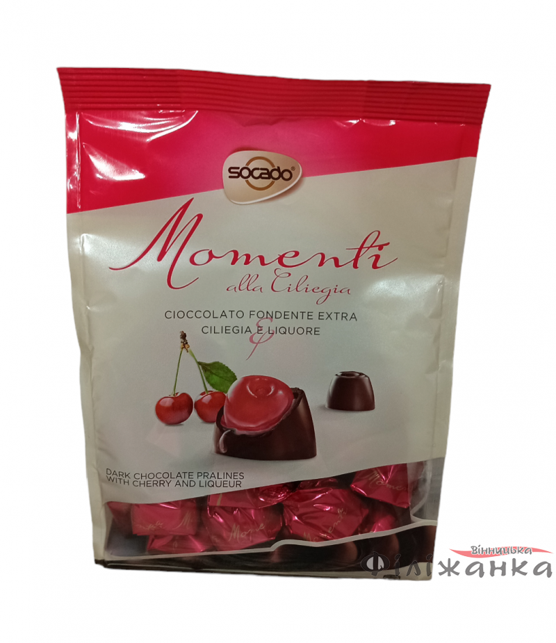 Шоколадні цукерки Socado Dark Momenti Cherry 250г (58832)