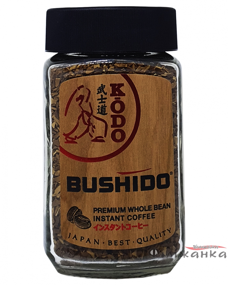 Кава Bushido Kodo розчинна з додаванням меленої  95 г в скляній банці (52831)