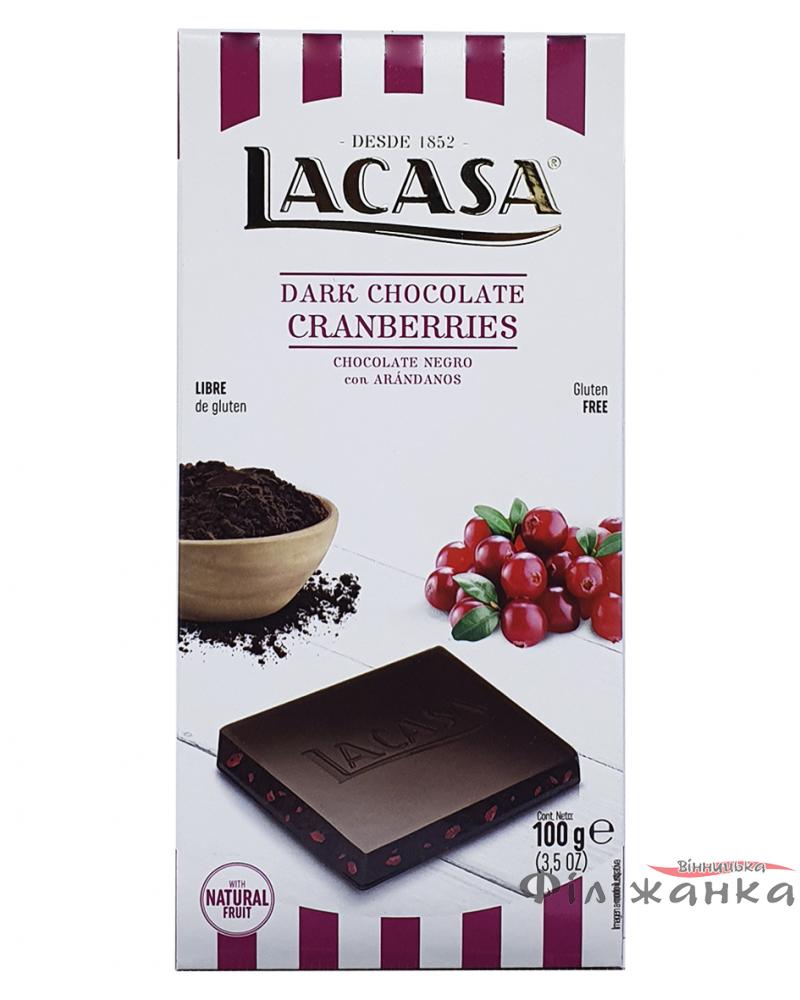 Шоколад черный Lacasa Dark Chocolate Cranberries с клюквой 100 г (55086)