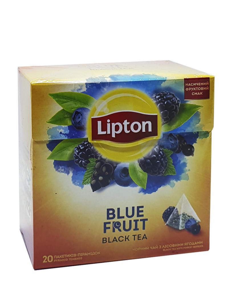 Чай Lipton Blue Fruit чорний з шматочками ягід в пакетиках-пірамідках 20 х 1,8 г (945)
