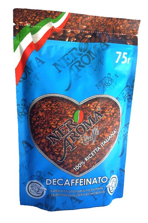 Кава Nero Aroma Decaffeinato розчинна без кофеїну 75 г (52123)
