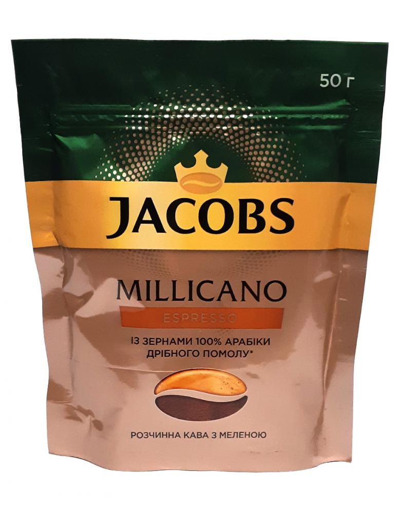 Кофе Jacobs Millicano Espresso растворимый с добавлением молотого 50 г (53084)