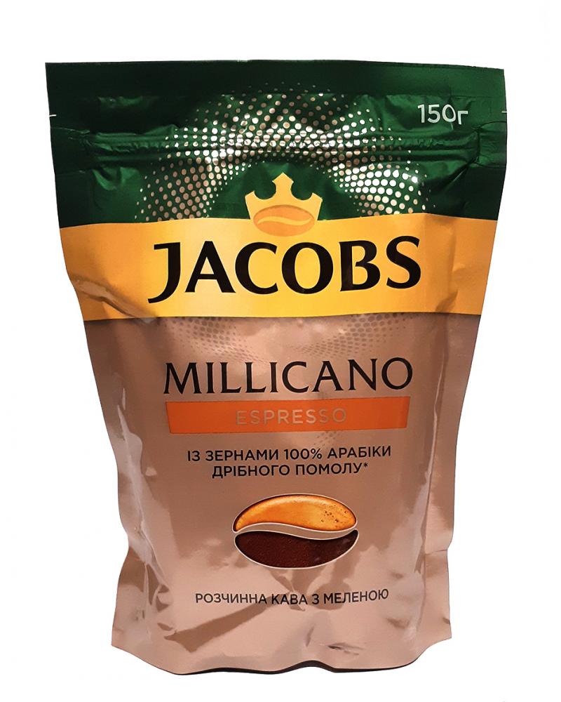 Кофе Jacobs Millicano Espresso растворимый с добавлением молотого 150 г (52913)