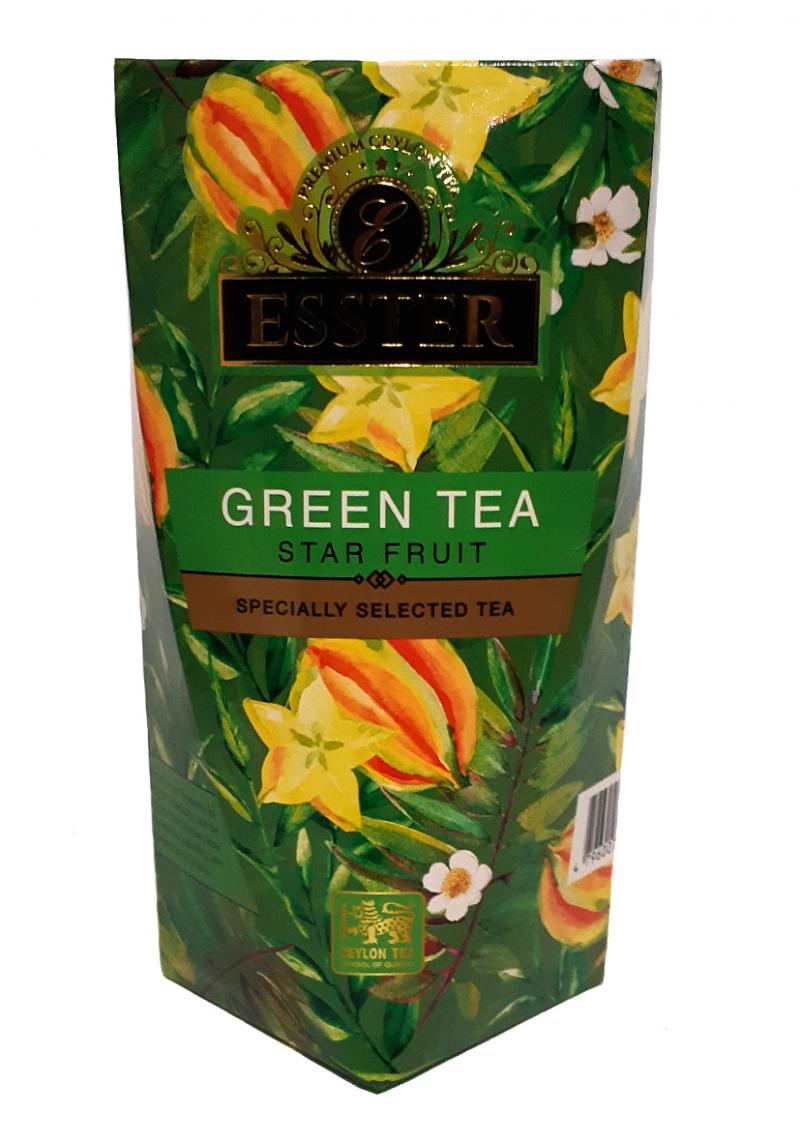 Чай Esster Green Tea Star Fruit зеленый с карамболем 100 г (53425)