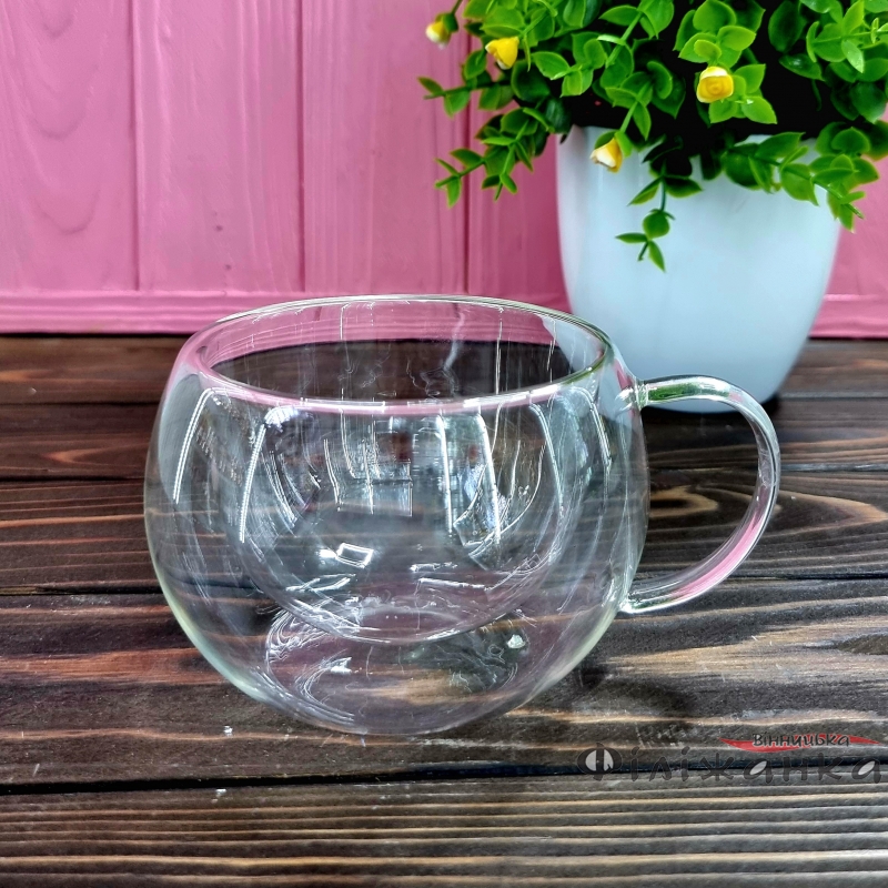 Чашка двойное стекло "Любимый чай" 250мл 16034-11 (54977)