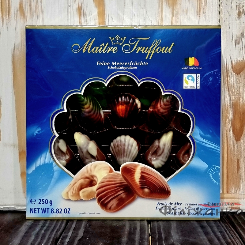 Шоколадні цукерки Мушлі праліне 250г (синя) (57756)