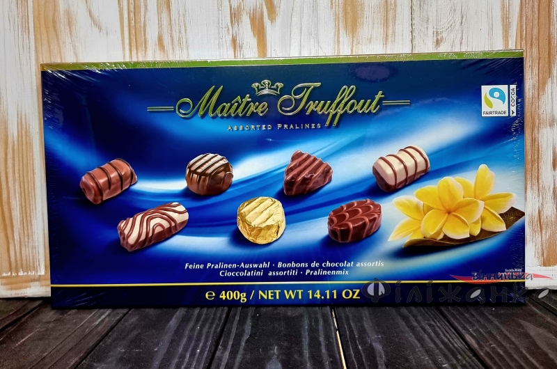 Шоколадные конфеты Ассорти с пралине (Синие) 400г (57757)