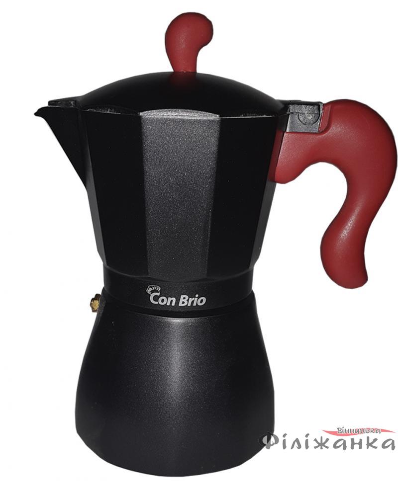 Гейзерная кофеварка Con Brio на 6 чашек (красная) (55527)