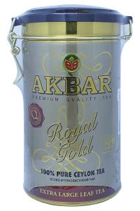 Чай Akbar Royal Gold чорний 150 г в металевій банці (54327)
