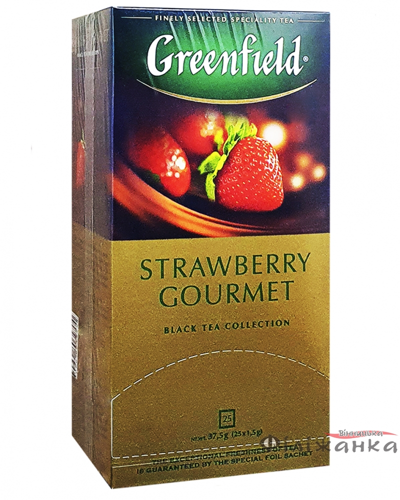 Чай Greenfield Strawberry Gourmet черный с ароматом клубники и шоколада в пакетиках 25 шт х 1,5 г (697)