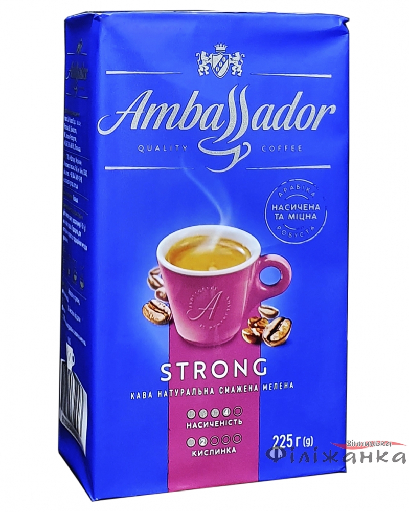 Кофе Ambassador Strong молотый 225г (52478)