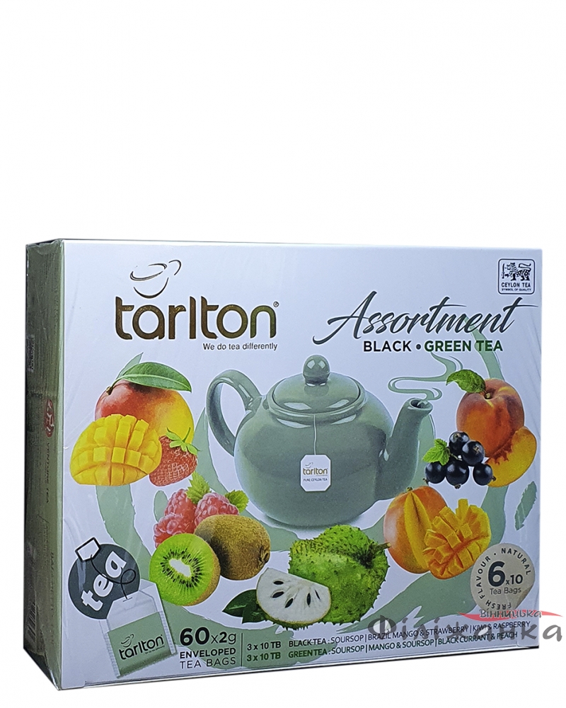 Чай Tarlton черный + зеленый Assortment Black Green Tea 60 шт х 2 г (56148)