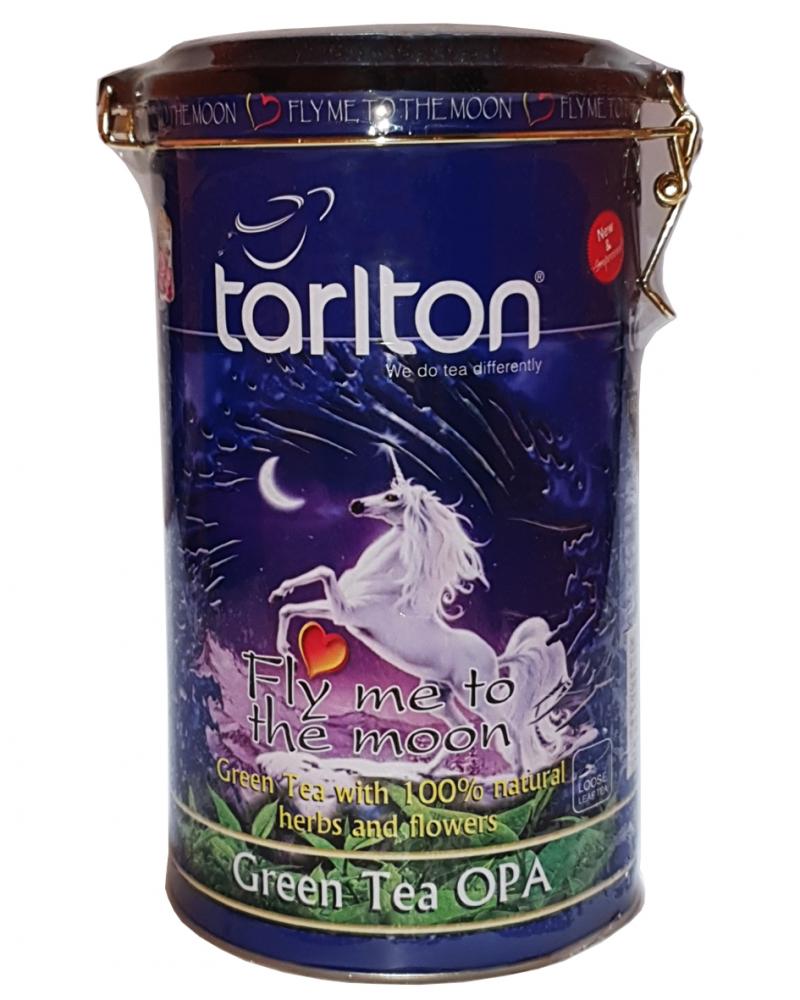 Чай зеленый с ароматом лотоса и лепестками цветов Tarlton Лунный полет 300 г  (53244)