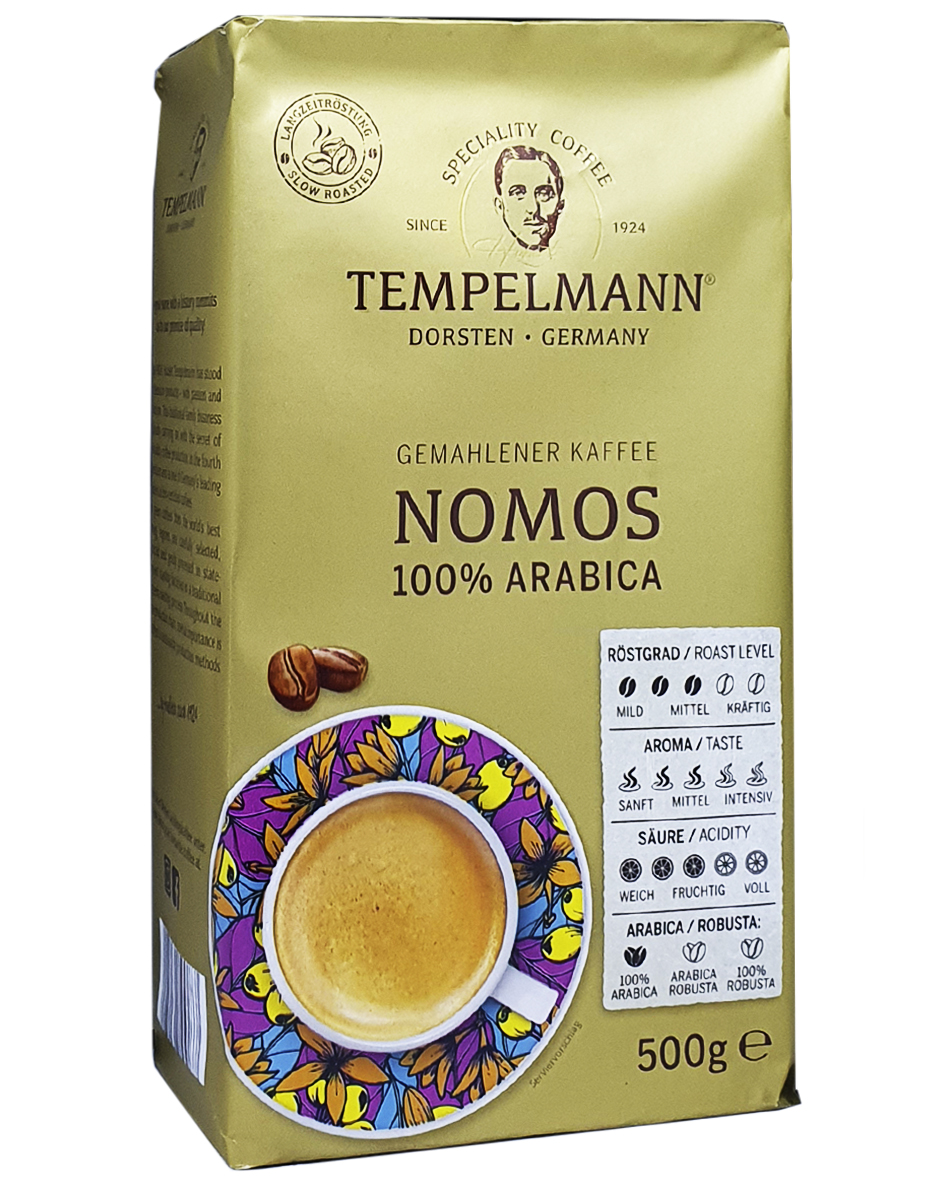 Кофе молотый 500г. Кофе молотый Tempelmann. Кофе молотый Tempelmann Nomos. Tempelmann кофе Nomos crema. Кофе в зернах Tempelmann Nomos 100 Arabica, 500 г.