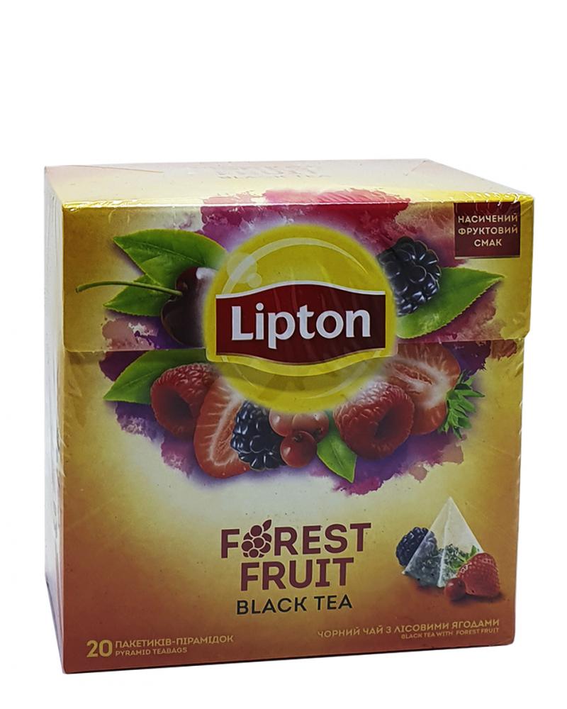 Чай Lipton Forest Fruit чорний з шматочками лісових ягід в пакетиках-пірамідках 20 х 1,8 г (943)