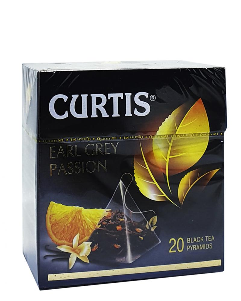 Чай Curtis Earl Grey Passion черный с ароматом бергамота в пакетиках-пирамидках 20 шт х 1,7 г (53636)