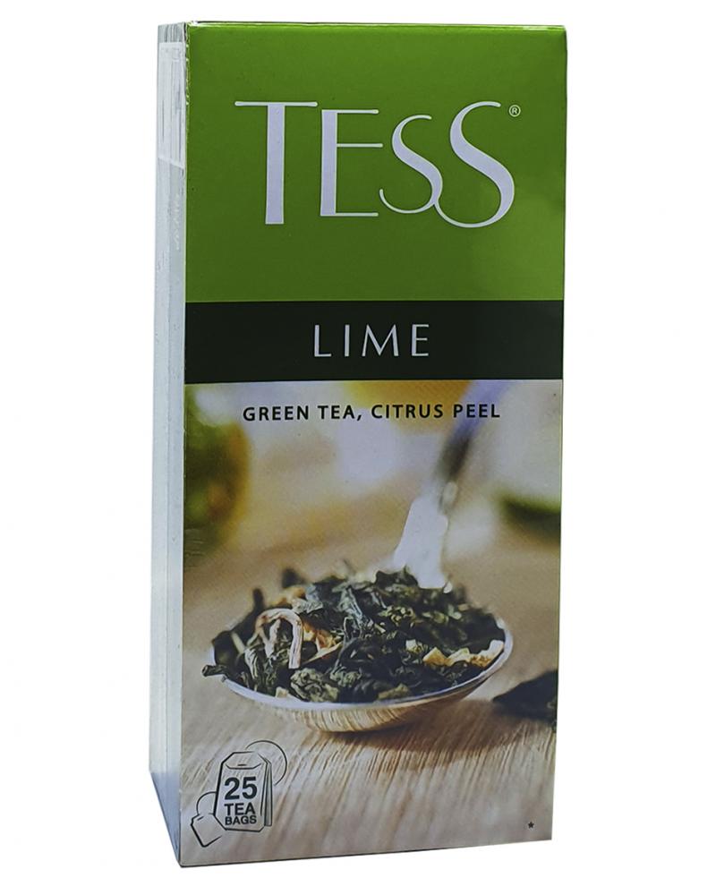 Чай Tess Lime зеленый с цедрой лимона и лепестками цветов в пакетиках 25 шт х 2 г (720)