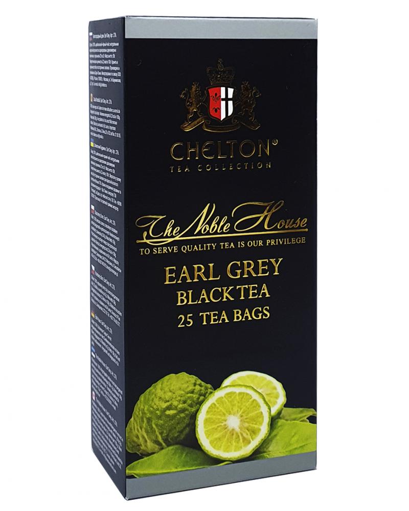 Чай Chelton Благородний Дім Earl Grey чорний з бергамотом в пакетиках 25 шт х 2 г (53889)