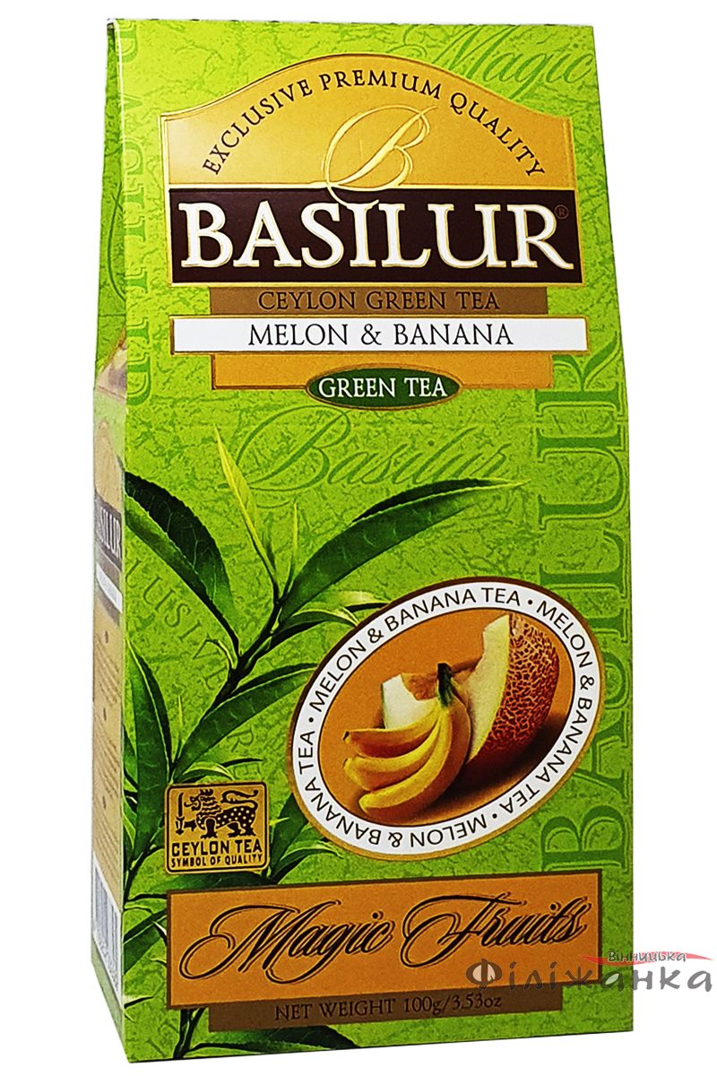 Чай Basilur зелений Магічні Фрукти Банан та Диня 100 г (55193)