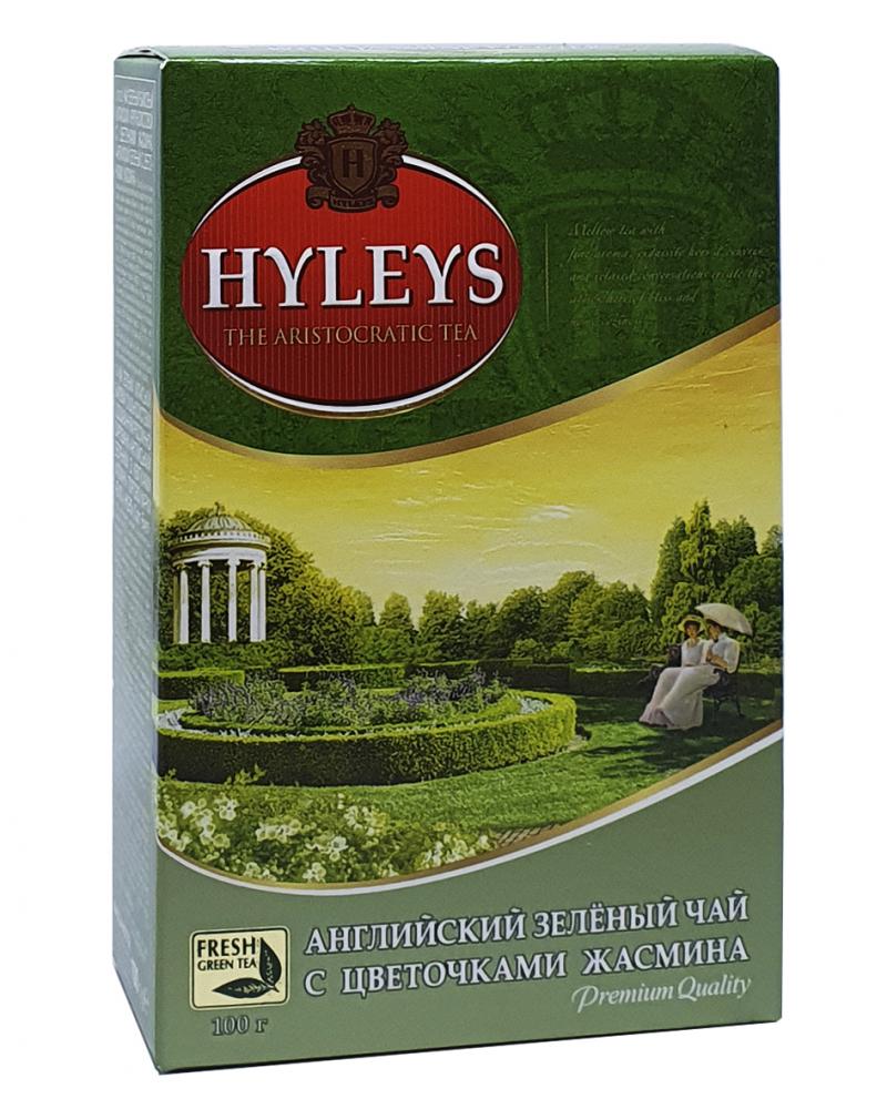 Чай зеленый с жасмином Hyleys Английский зеленый чай с цветочками жасмина 100 г  (665)