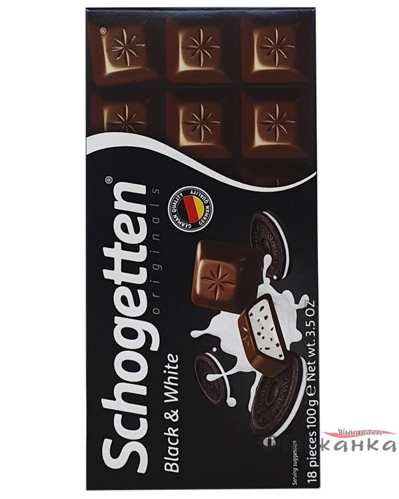 Шоколад Schogetten Black & White Молочный с ванильным кремом и кусочками черного шоколада 100 г (52237)