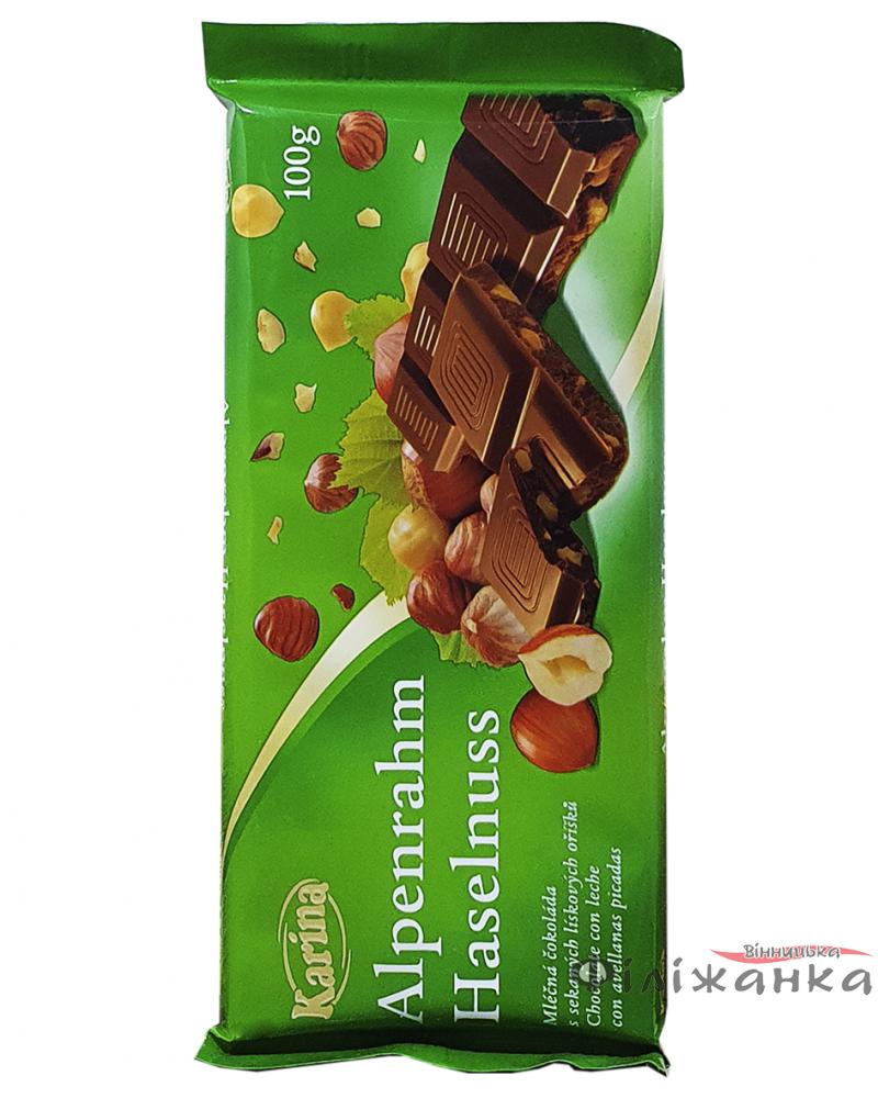 Шоколад Karina Alpenrahm Haselnuss Молочний з фундуком 100 г (55366)