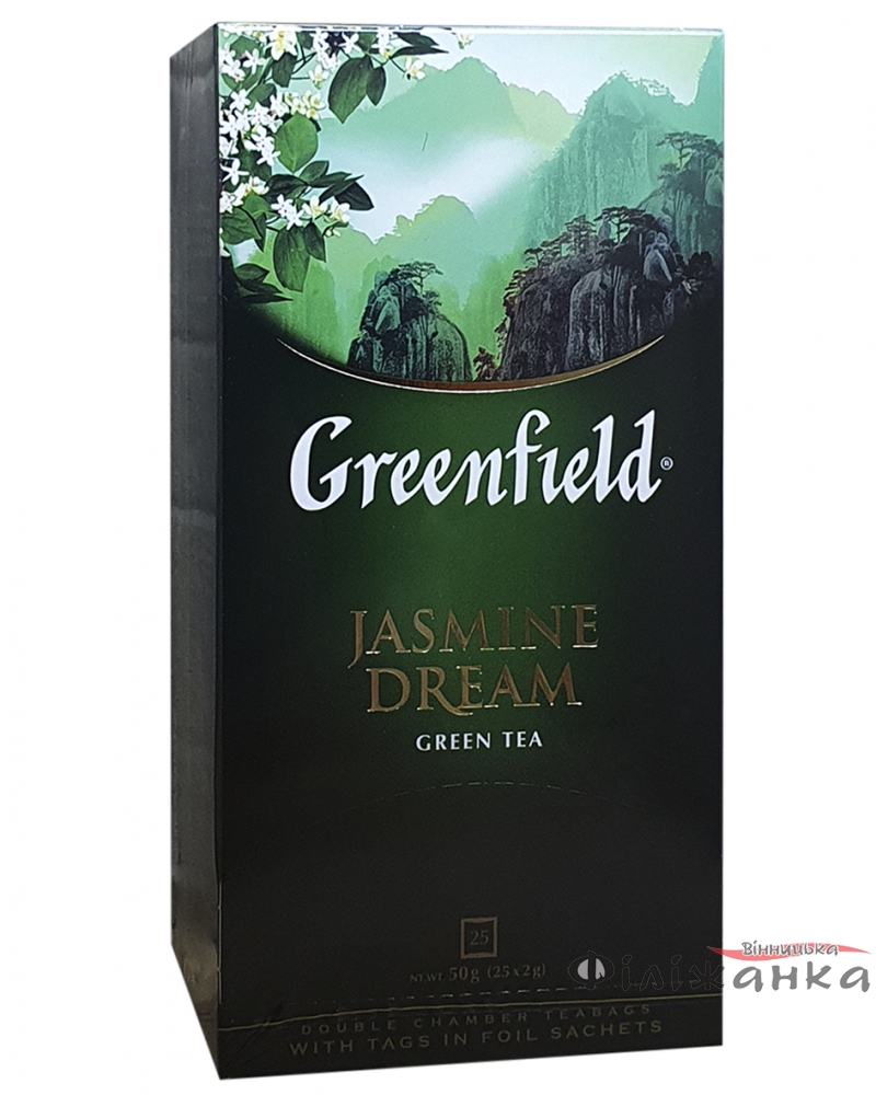 Чай Greenfield Jasmine Dream зелений з жасмином в пакетиках 25 шт х 2 г (704)