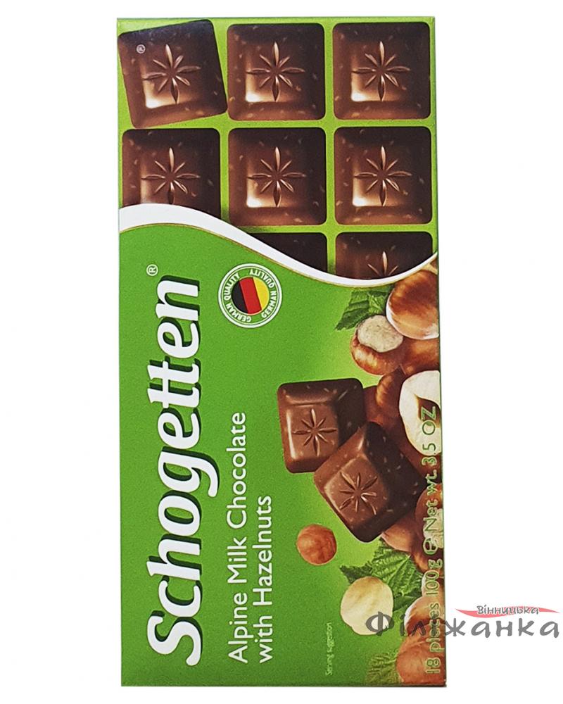 Шоколад Schogetten Alpine Milk Chocolate with Hazelnuts Молочный с фундуком 100 г (52203)