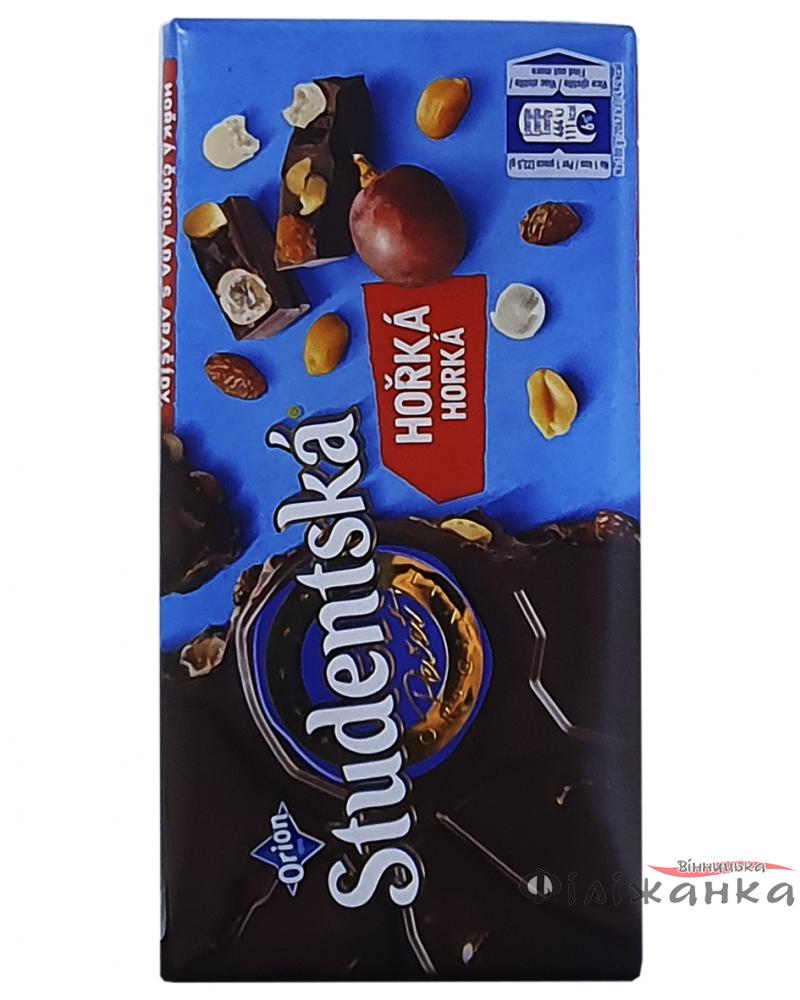 Шоколад Studentska Horka Чорний з арахісом родзинками і желе 180 г (52346)