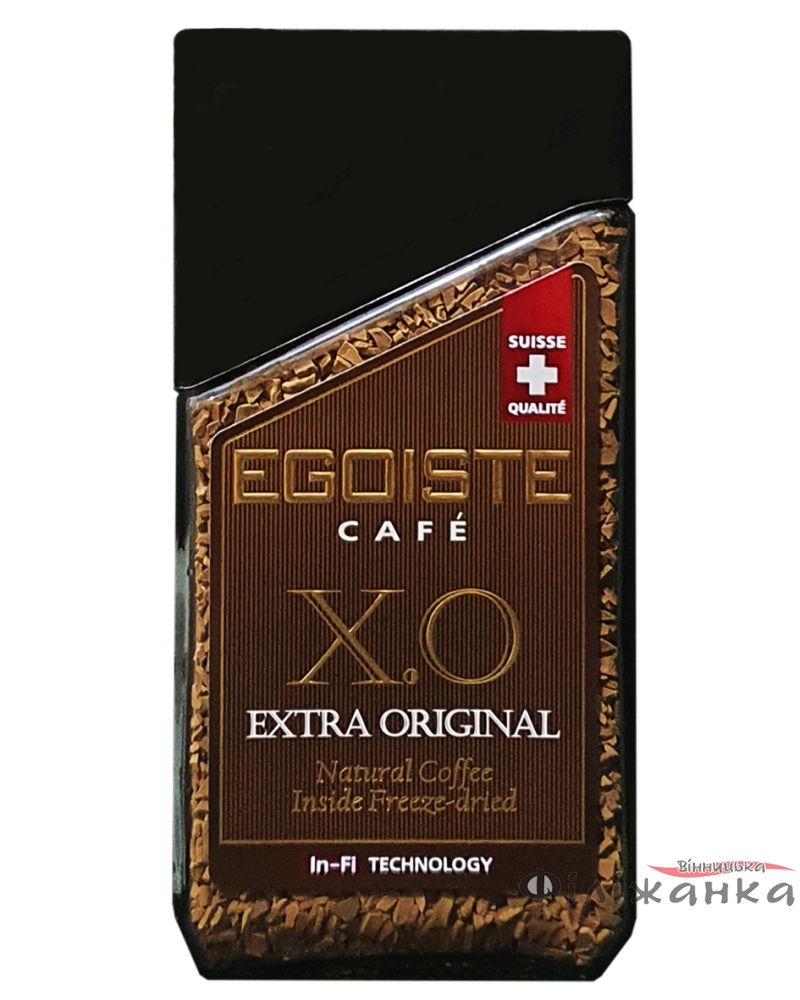 Кава Egoiste X.O Extra Original розчинна з додаванням меленої 100 г в скляній банці (417)