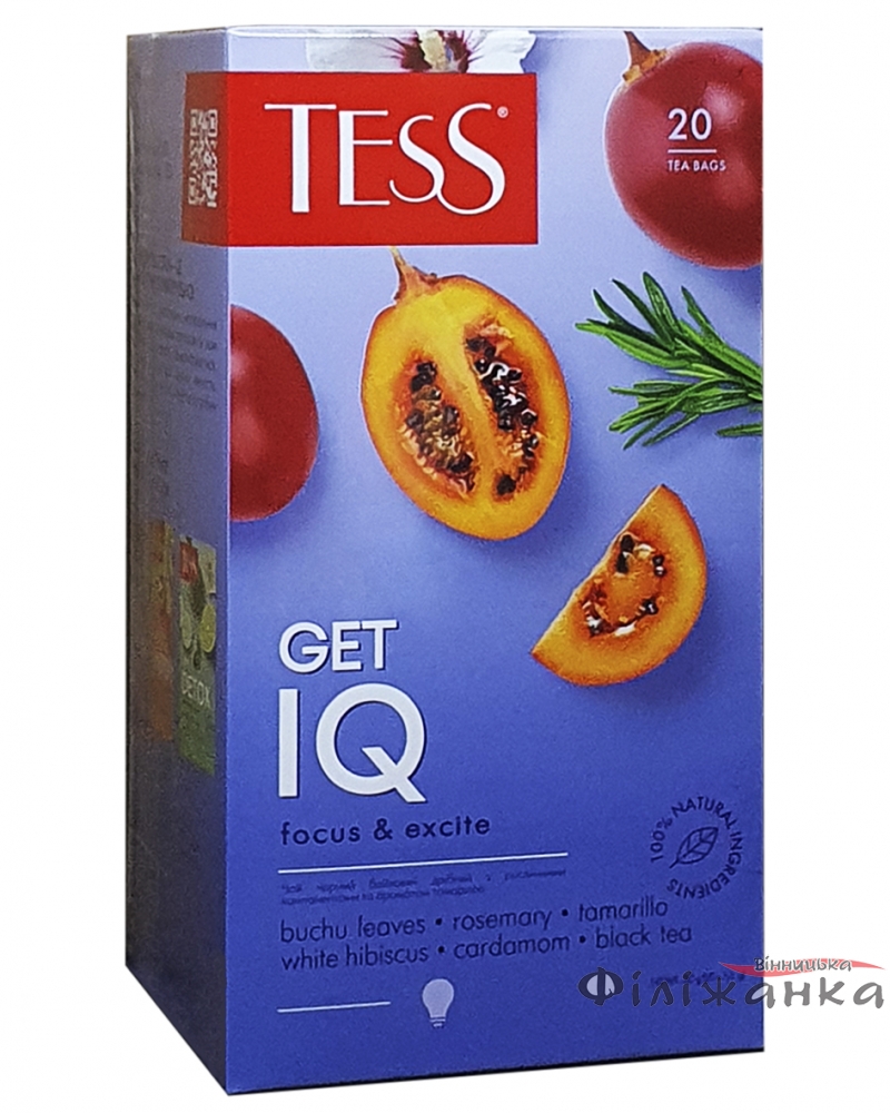 Чай TESS Get IQ чорний байховий з рослинними компонентами 20 пак (56588)