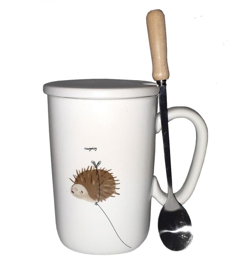 Кружка з кришкою і ложкою Great Coffee  Лавлі 350 мл  (53001)