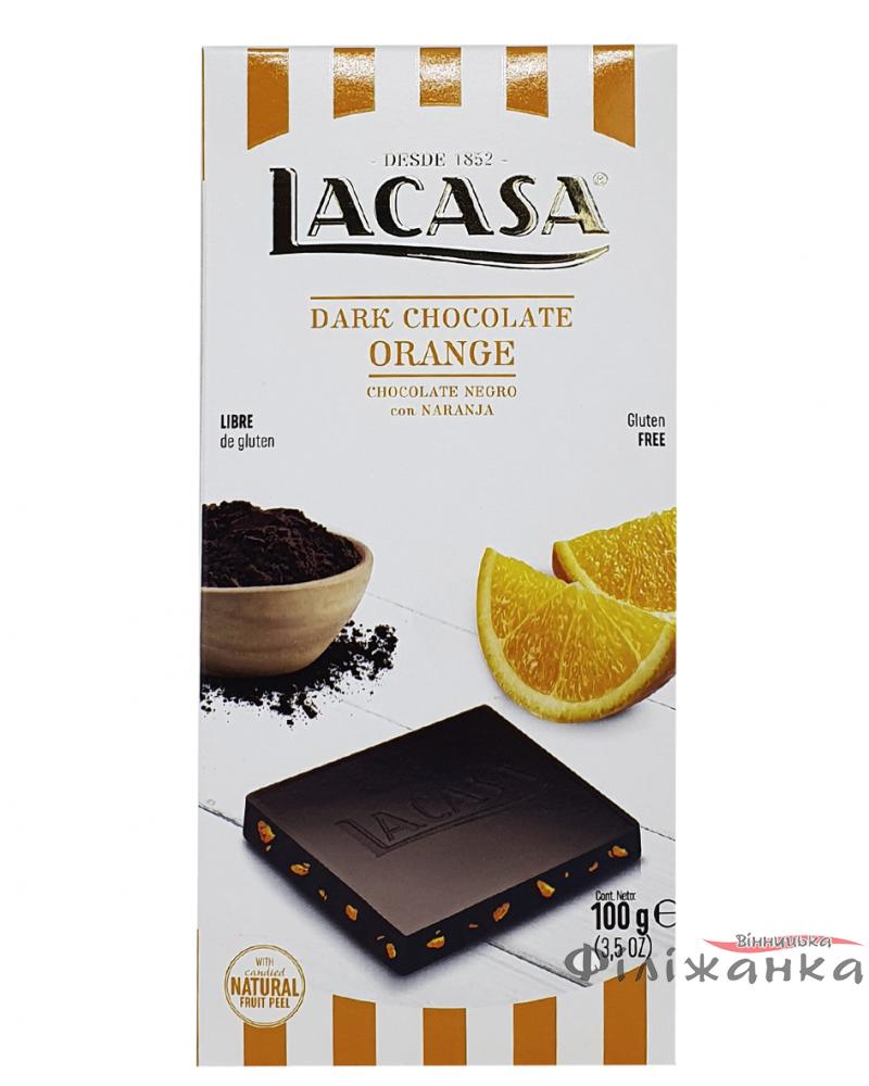 Шоколад чорний Lacasa Dark Chocolate Orange з апельсином 100 г (55338)